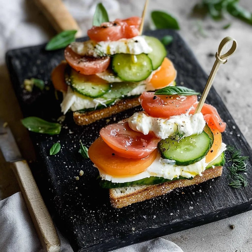 Melonen-Sandwiches mit Schinken und Mozzarella