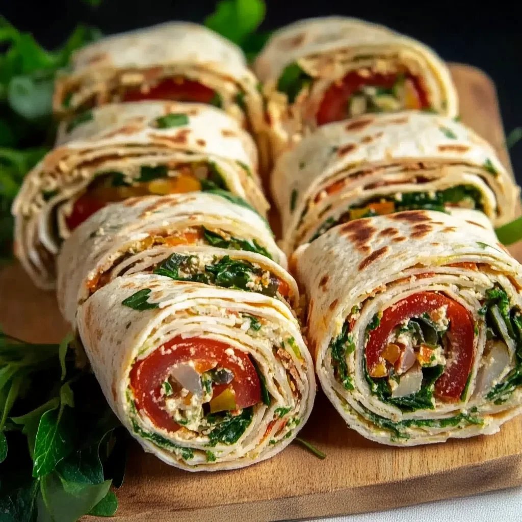 Vegetarische Wraps mit Tomaten und Rucola