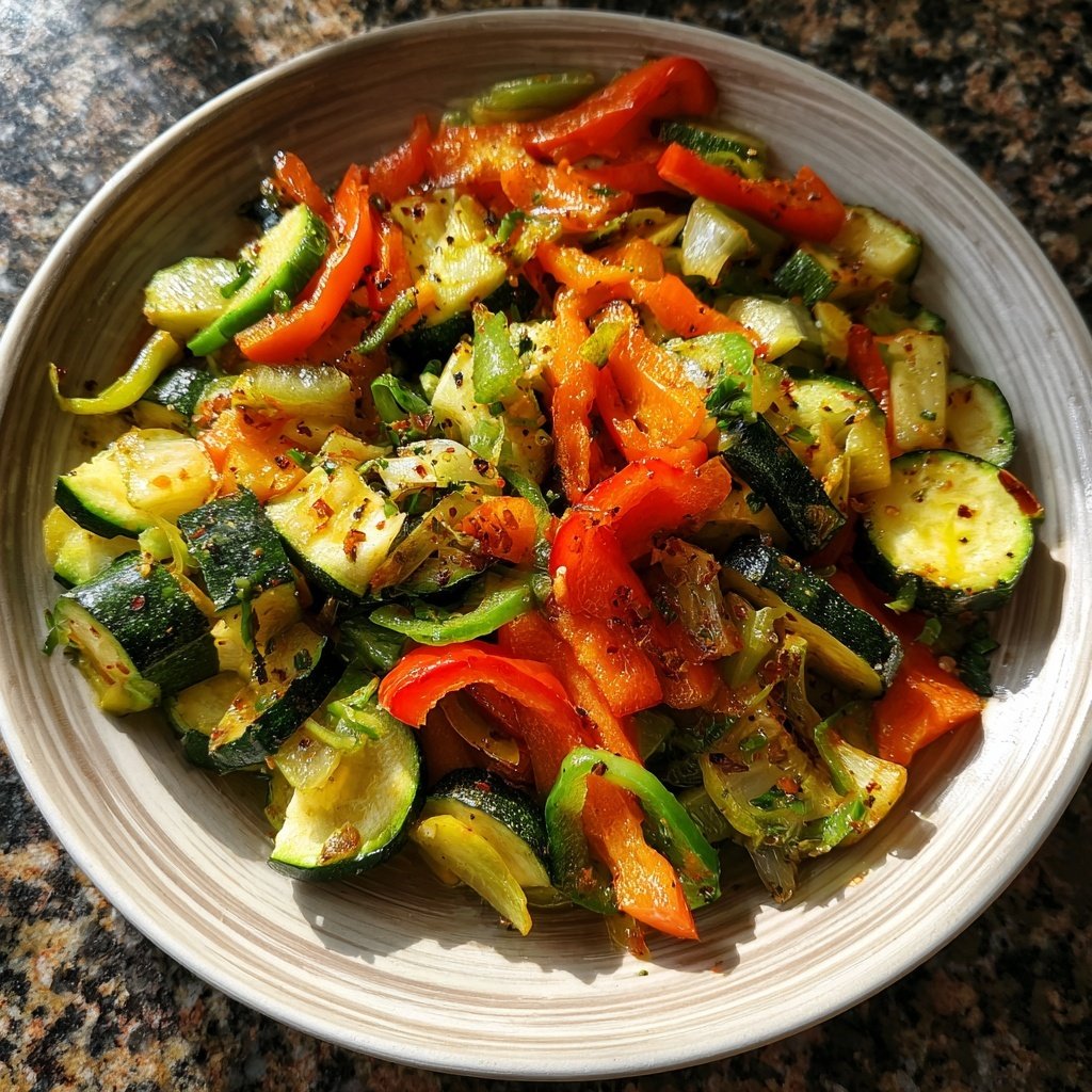 Abendessen mit Gemüsepfanne