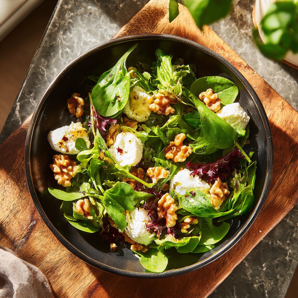 Salat mit Ziegenkäse und Walnüssen