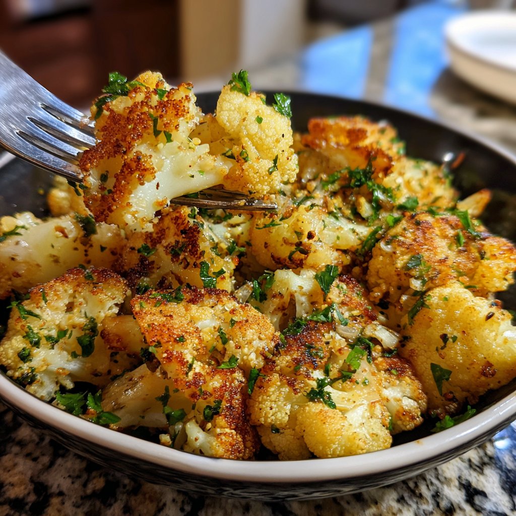 Blumenkohlpfanne mit Knoblauch