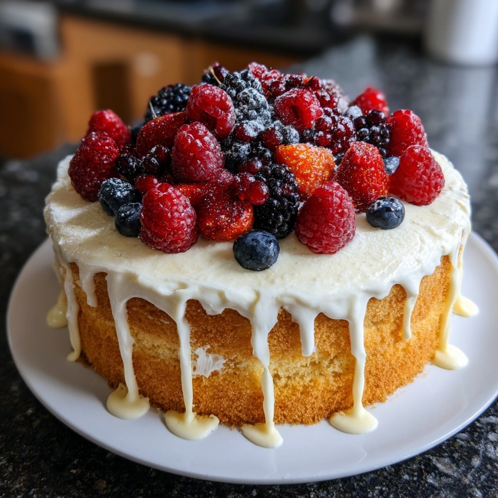 Geburtstagskuchen mit Vanille-Sahne