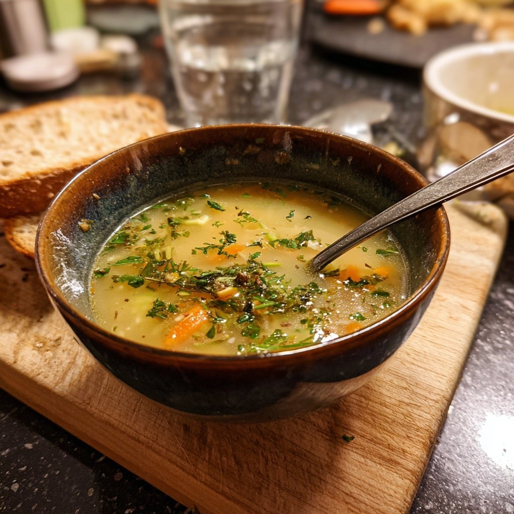 Abendessen leicht mit Suppe