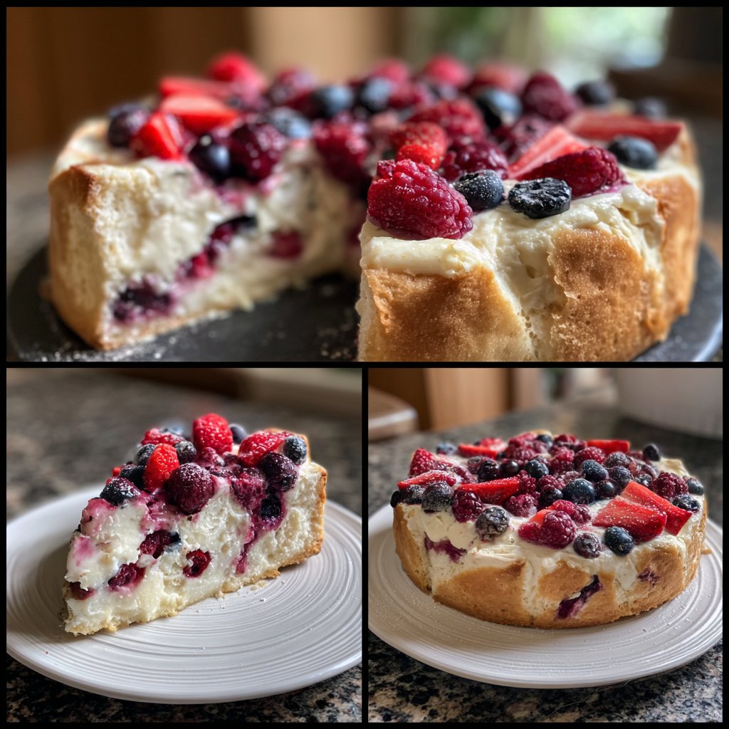 Blechkuchen mit Schmand und Früchten