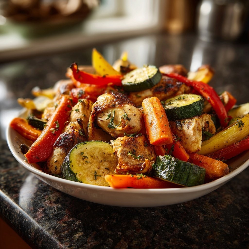 Kalorienarmes Ofengemüse Mit Hähnchen