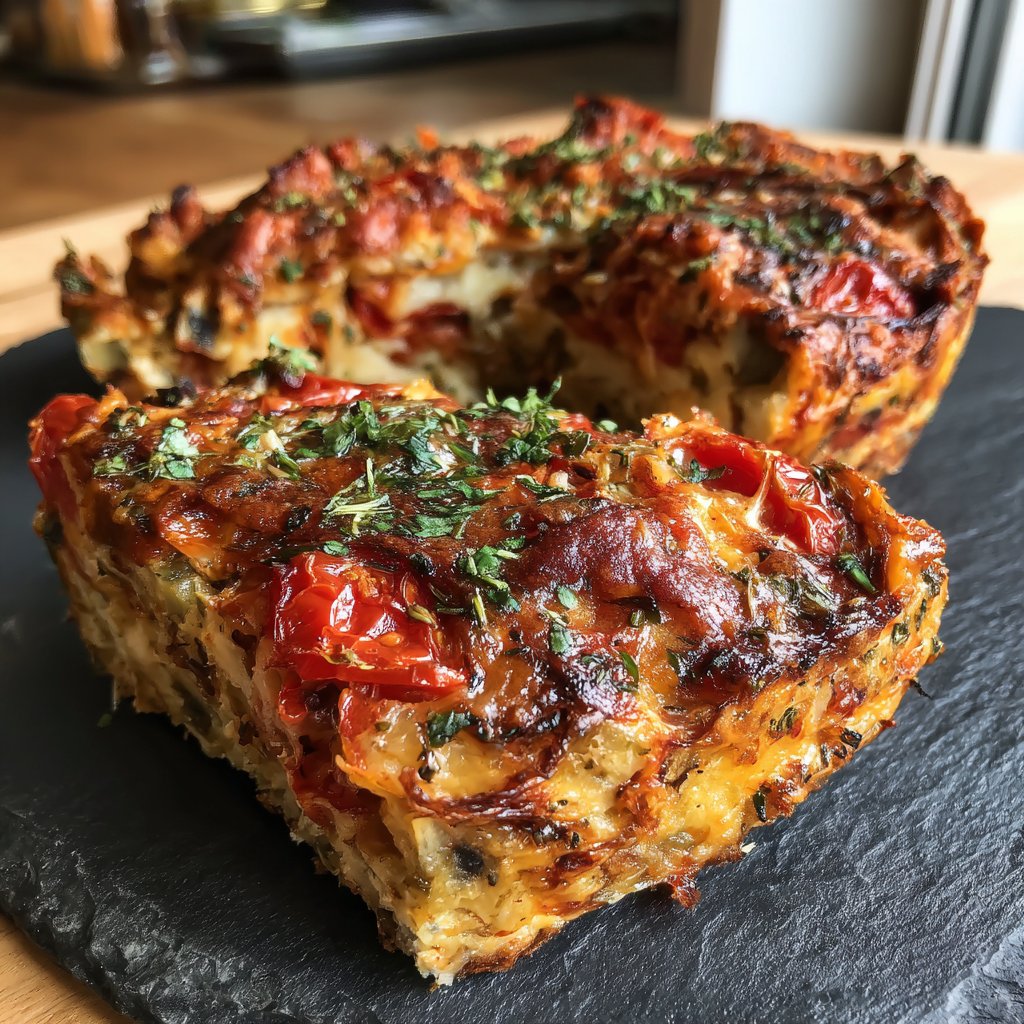 Auberginenauflauf mit Tomaten und Kräutern