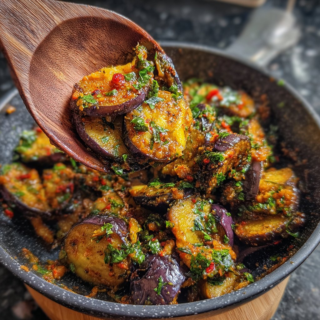 Auberginenpfanne orientalisch gewürzt