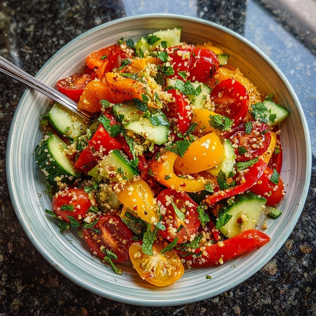 Bunter Quinoasalat Zum Grillen Mit Paprika