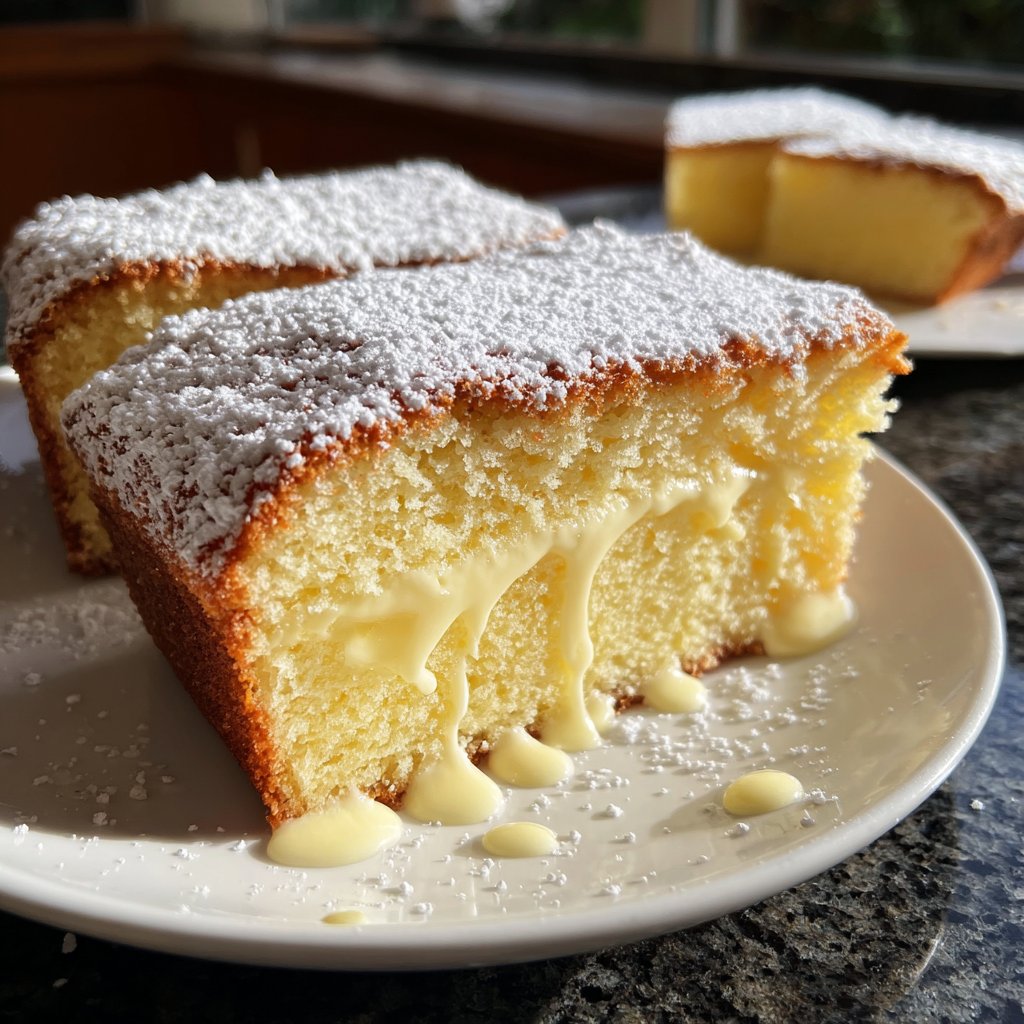 Blechkuchen mit Vanillefüllung